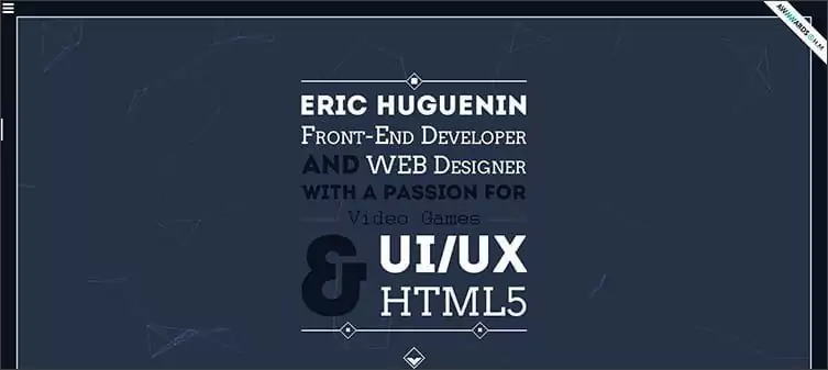 Print do site eric-huguenin para o artigo de sites com efeitos incríveis