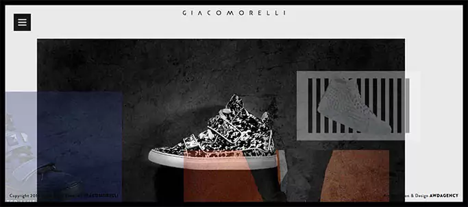Print do site giacomorelli para o artigo de sites com efeitos incríveis