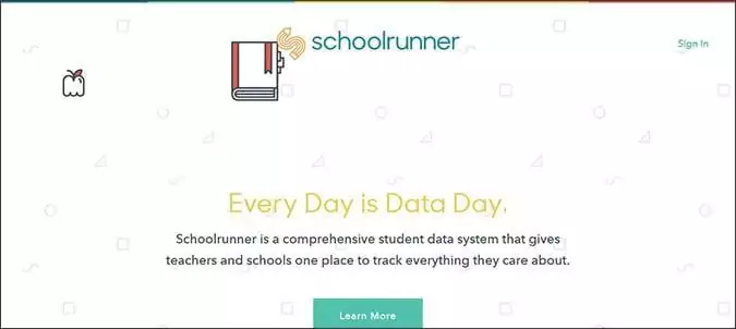 Print do site schoolrunner para o artigo de sites com efeitos incríveis
