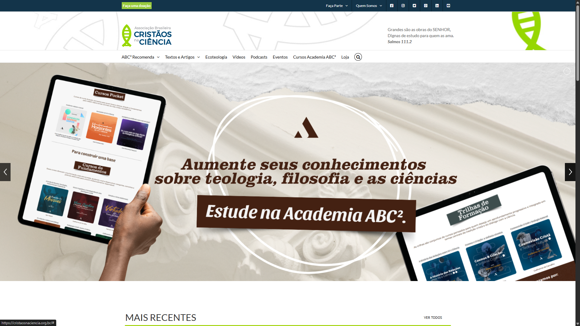 Foto do projeto Associação Brasileira de Cristãos na Ciência