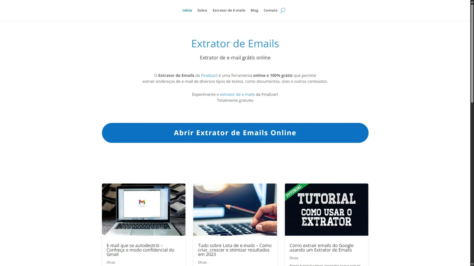Extrator de Emails Finalizart