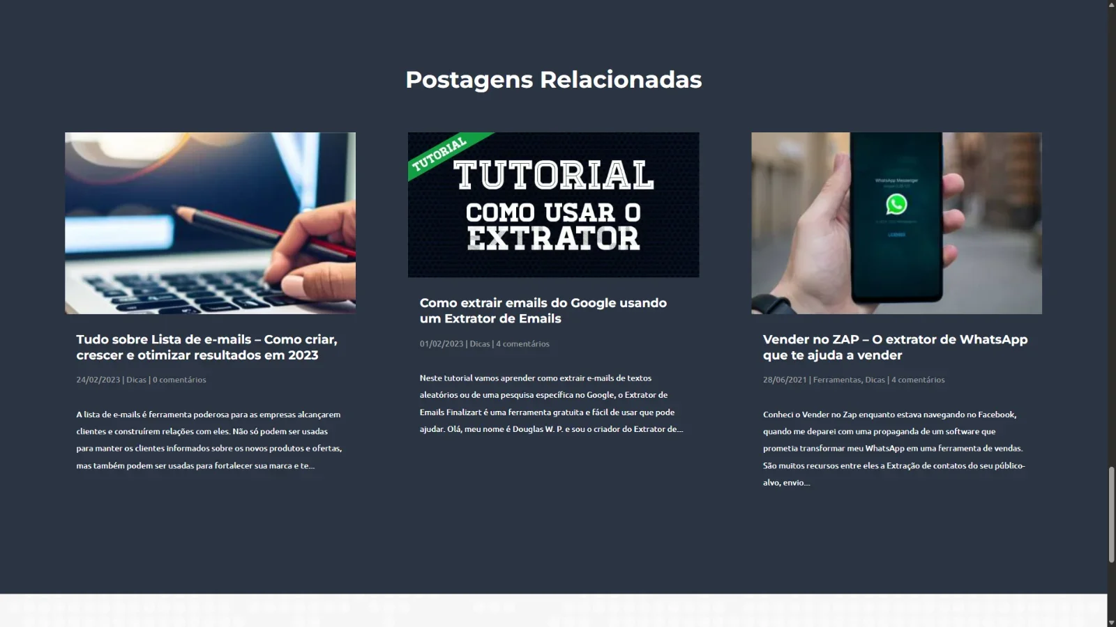 Foto do projeto Extrator de Emails Finalizart