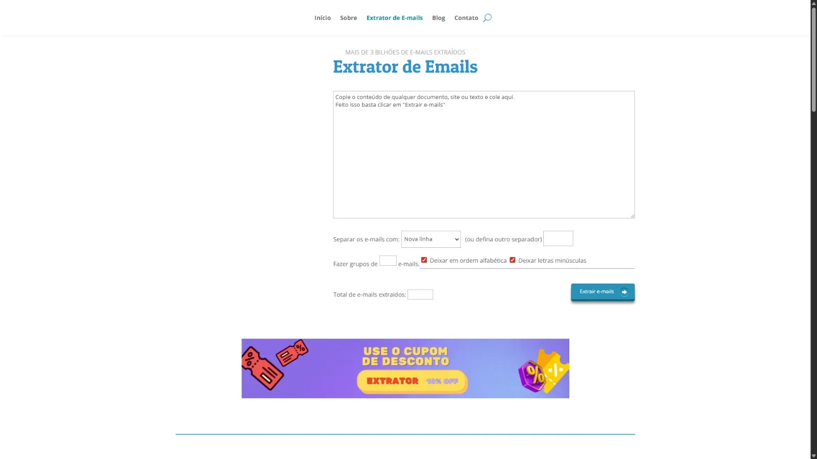 Foto do projeto Extrator de Emails Finalizart