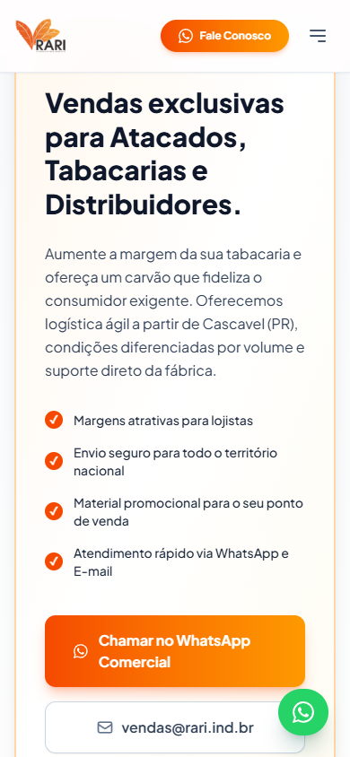Captura Mobile de Rari Indústria de Briquetes