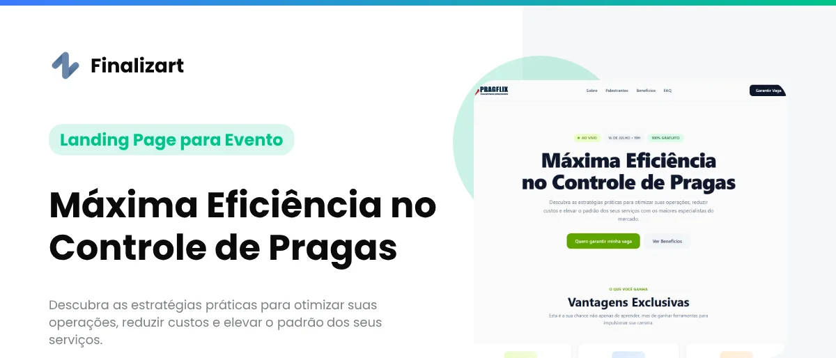 Tela principal do projeto Máxima Eficiência no Controle de Pragas - Pragflix