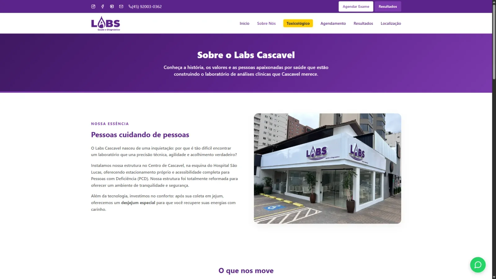 Foto do projeto Site para Laboratório Labs Cascavel